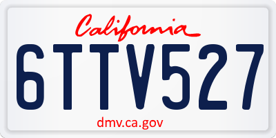 CA license plate 6TTV527