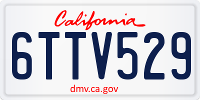 CA license plate 6TTV529