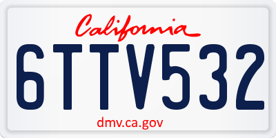 CA license plate 6TTV532