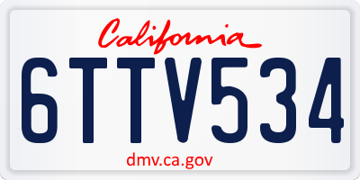 CA license plate 6TTV534