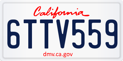 CA license plate 6TTV559
