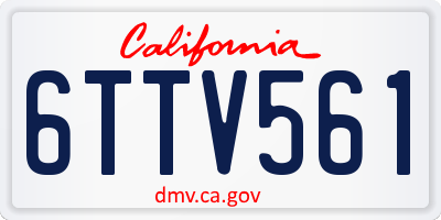 CA license plate 6TTV561