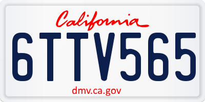 CA license plate 6TTV565