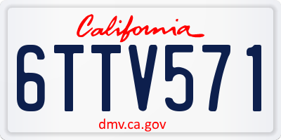 CA license plate 6TTV571