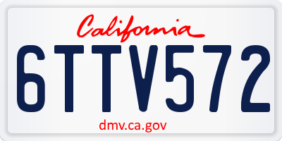 CA license plate 6TTV572