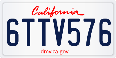 CA license plate 6TTV576