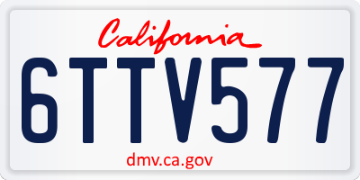 CA license plate 6TTV577
