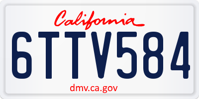 CA license plate 6TTV584