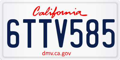 CA license plate 6TTV585