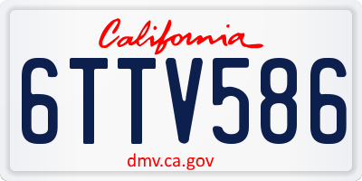 CA license plate 6TTV586