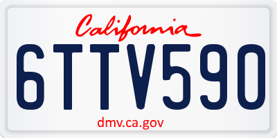 CA license plate 6TTV590
