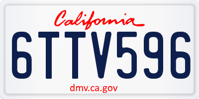 CA license plate 6TTV596