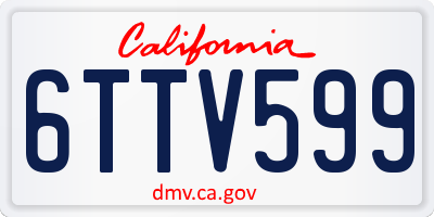 CA license plate 6TTV599