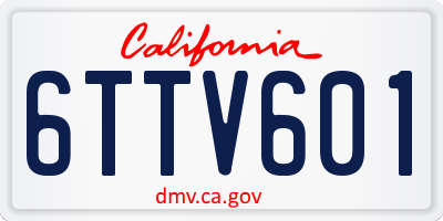 CA license plate 6TTV601