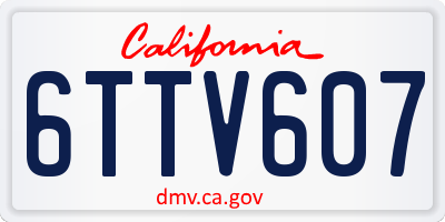 CA license plate 6TTV607