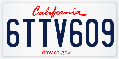 CA license plate 6TTV609