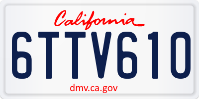 CA license plate 6TTV610