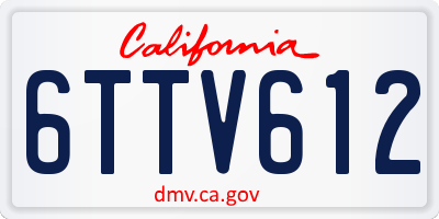 CA license plate 6TTV612