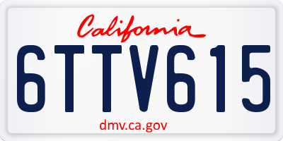 CA license plate 6TTV615