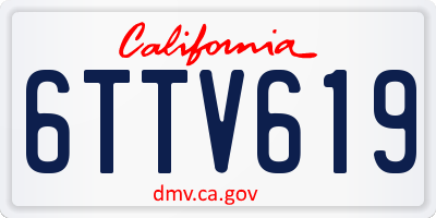 CA license plate 6TTV619
