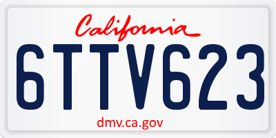 CA license plate 6TTV623