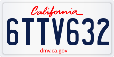 CA license plate 6TTV632