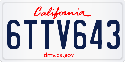 CA license plate 6TTV643