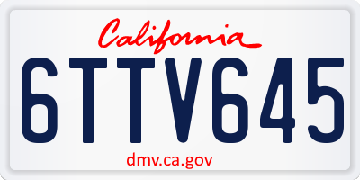 CA license plate 6TTV645