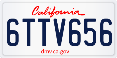 CA license plate 6TTV656