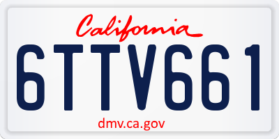 CA license plate 6TTV661