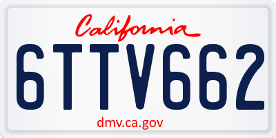 CA license plate 6TTV662