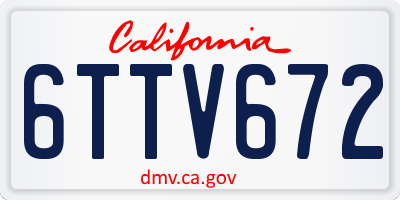 CA license plate 6TTV672