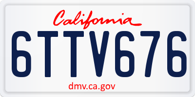 CA license plate 6TTV676