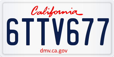 CA license plate 6TTV677