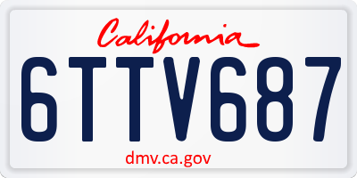 CA license plate 6TTV687