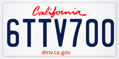 CA license plate 6TTV700