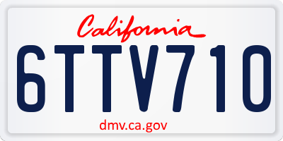 CA license plate 6TTV710