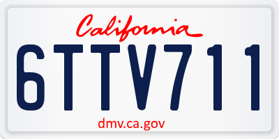 CA license plate 6TTV711