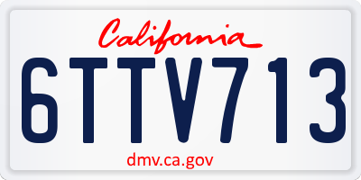 CA license plate 6TTV713
