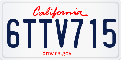 CA license plate 6TTV715