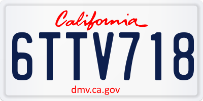 CA license plate 6TTV718