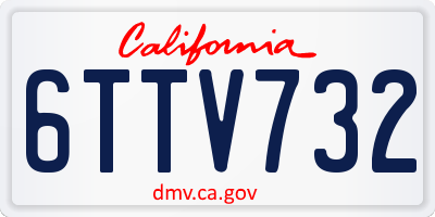 CA license plate 6TTV732