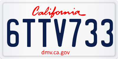 CA license plate 6TTV733