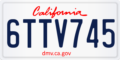 CA license plate 6TTV745