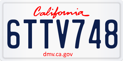 CA license plate 6TTV748