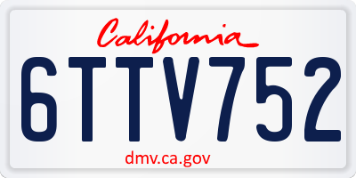 CA license plate 6TTV752