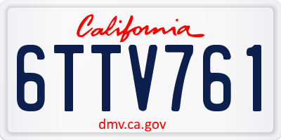 CA license plate 6TTV761