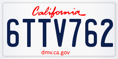 CA license plate 6TTV762