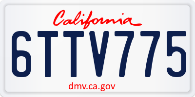 CA license plate 6TTV775