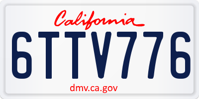 CA license plate 6TTV776